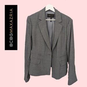 BCBG Heathered Grey Wool Blend Blazer